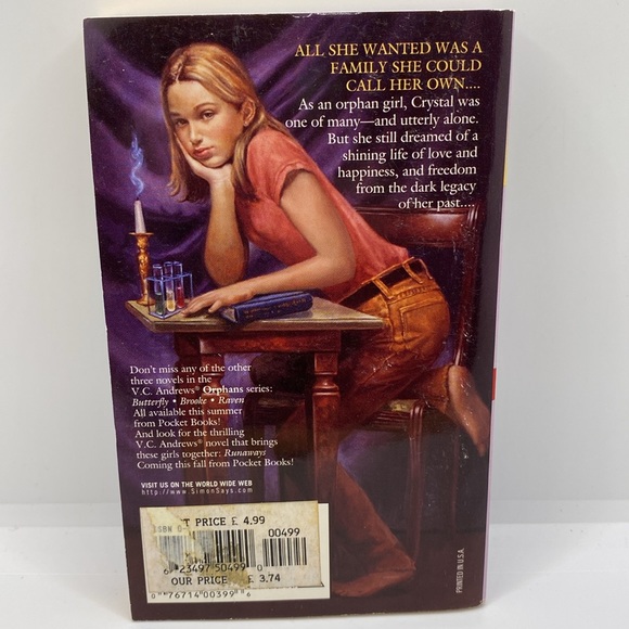 V.C. Andrews 4 Book Bundle Butterfly Crystal Brooke Raven Novels 1998 - Picture 5 of 11